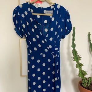 Vintage blue polka dot dress.